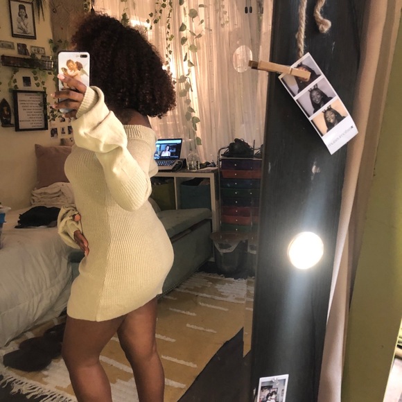 BEIGE RUSHED DRESS - Picture 4 of 5